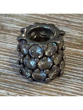 Sterling silver cubic zirconia charm bead possibly Pandora or TROLLBEADS charm